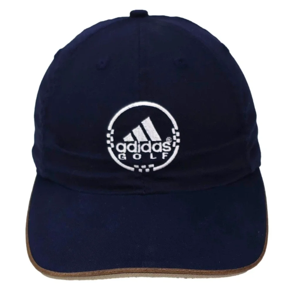 Adidas Golf Hat Circle Logo OSFA Navy Blue Cotton‎ Adjustable Y2K  Baseball Cap